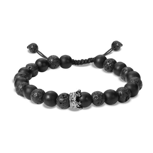 Crown natural stone beads bracelet