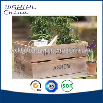 vintage rectangular planter box wood flower planter crate