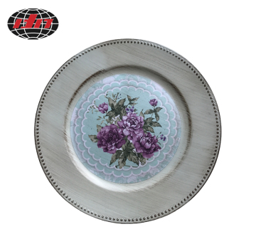 Beaded And Printing Plastic Charger Plate