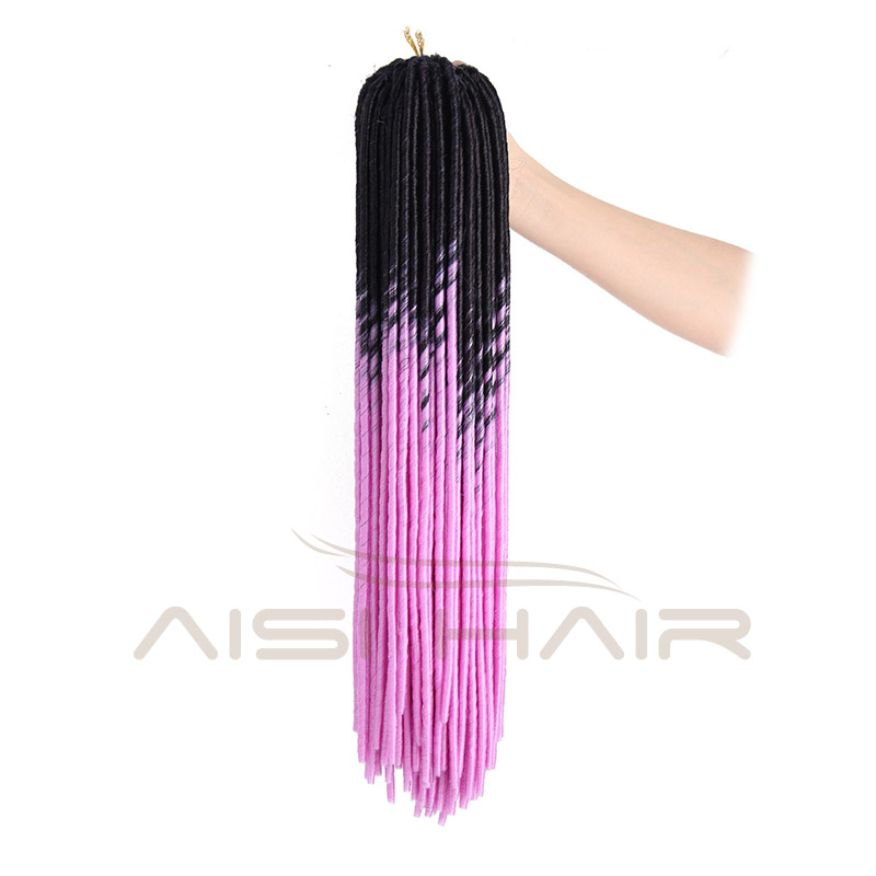 Aisi Hair Heat Resistant Ombre Colors Dreadlocks Braid Extensions For Black Women Synthetic Long Style Braid Hair