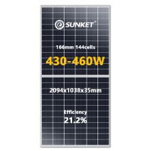 Podwójne szkło bifacial 144cells panel słoneczny 455W