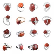 Ассортированные красные джасперские каменные кольца кольцо соки кольцо для женщин Red Jasper Heart Ring