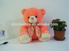 Hot sell soft teddy bear with bowknot sitting baby bear colored bear