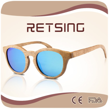 Colorful lenses wooden bamboo sunglasses handmade sun glasses