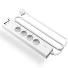 Eu Power Strip Power Extensions Strip Smart 4 Outlet Power Strip European Surge Protector TUYA