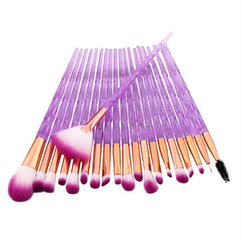 New 20 diamond handle dazzle color gradient eye makeup brush shadow for woman