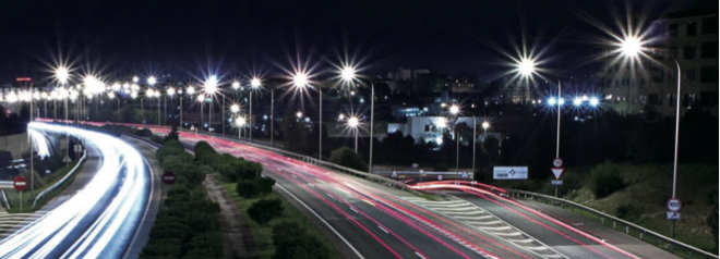 LED flood light in use-street