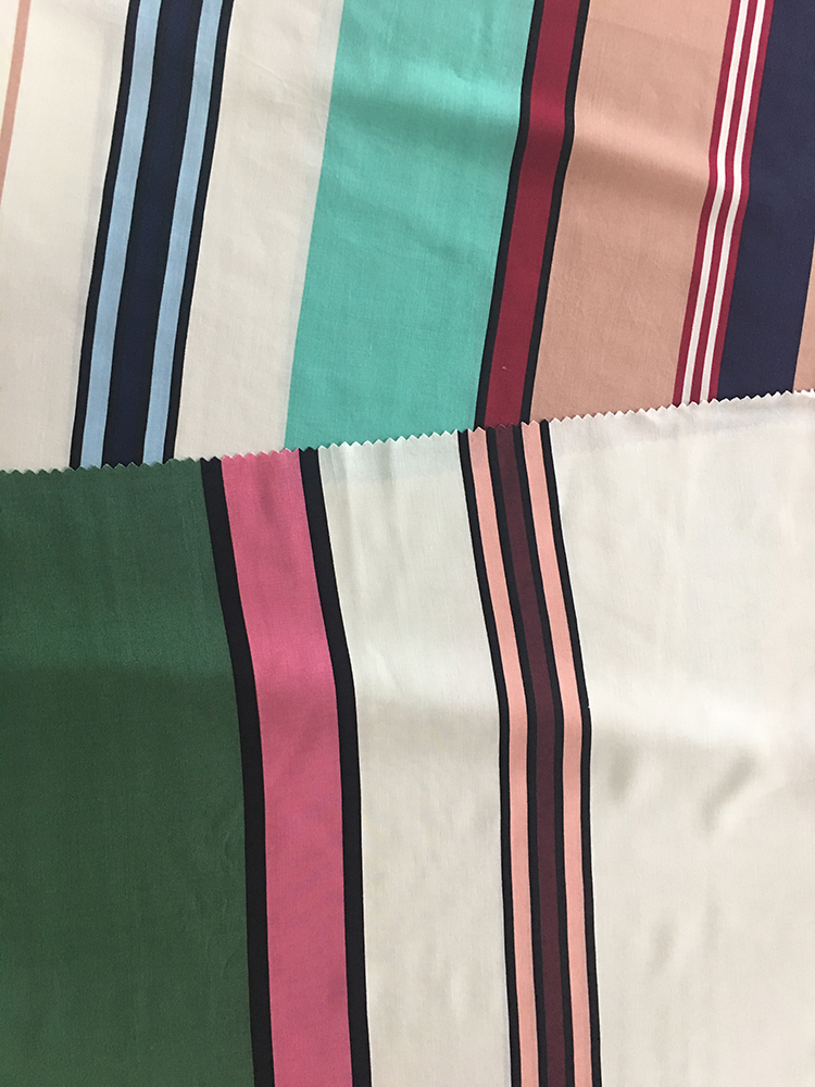 Stripe Rayon Poplin 45s Printing Broad Width Fabric