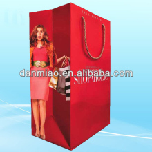 Customized red paper shopping bags