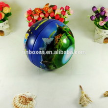 Hot sale decorative empty round ball tin container for cookie
