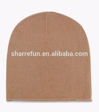 2016 hot seller 12gg plain knitted cashmere beret hat for women
