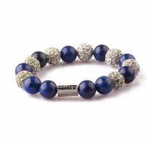 lucky blue gemstone lapis lazuli custom beads bracelet