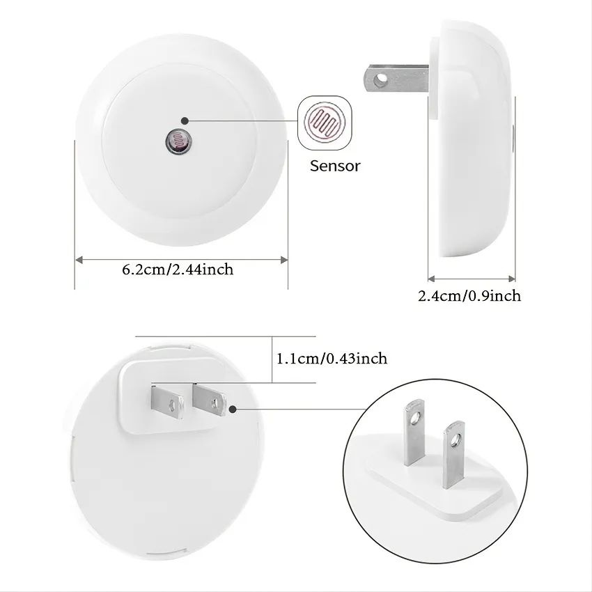 Smart White Induction Night Light with Touch Control Features