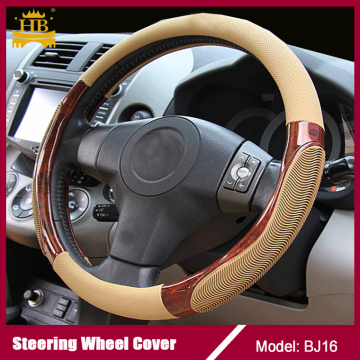 New design leather wood automobile steering wheel cover