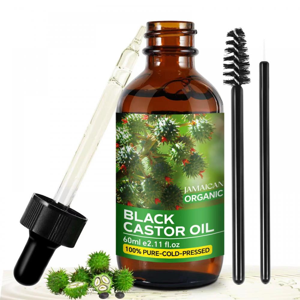 جعبه برچسب سفارشی هگزان رایگان فشرده سرد Jamacian Castor Castor Oil Organic Castor Castor بسته بسته بندی بسته برای رشد مو