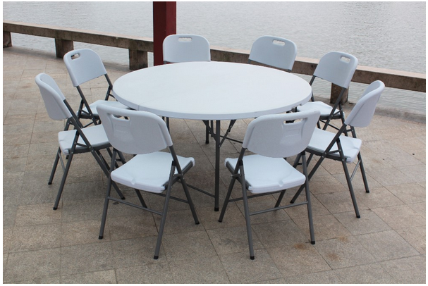 folding round picnic tables and chairs