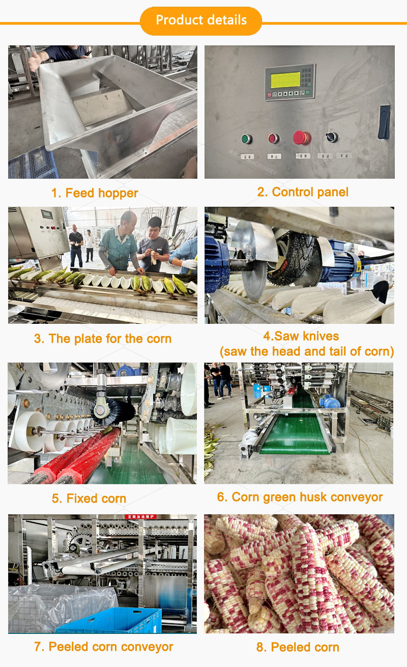 Sweet Fresh Corn Maize Husk Peeling Removing Machine Multi-Function Corn Peeling Machine