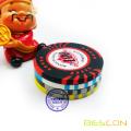 Bescon High Quality New Style Two Tone Custom Sticker Clay Poker Chips