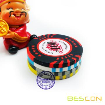 Bescon High Quality New Style Two Tone Custom Sticker Clay Poker Chips