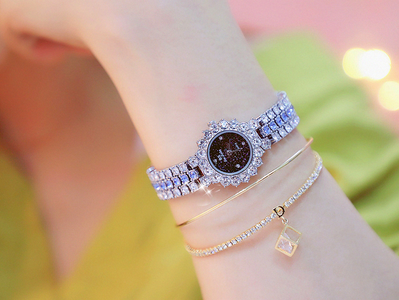 BS 2019 New Hot Quartz Casual Ladies wristwatch High-end Linked List Custom Full Diamond Women's Watch FA1580