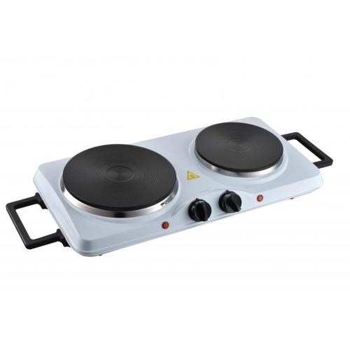 White spray two cast-iron portable hotplate with handle