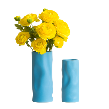 Factory price nordic ceramic vase ceramic & porcelain vases matte color yellow and orange