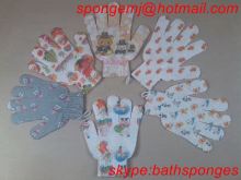 Nylon & Polyester Bath glove terry cloth bath mitt