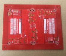 2 layer PCB with red Solder