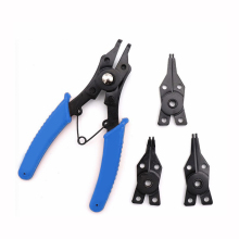 Universal 4-Piece Circlip Plier Set: Straight and Bent, Made of Carbon Steel