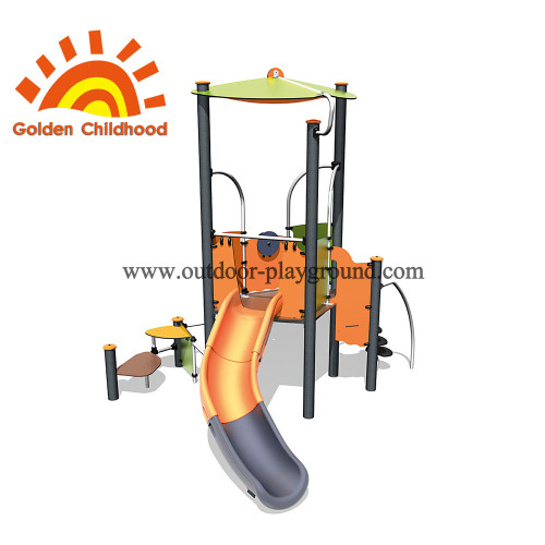 Decorative outdoor playground with children