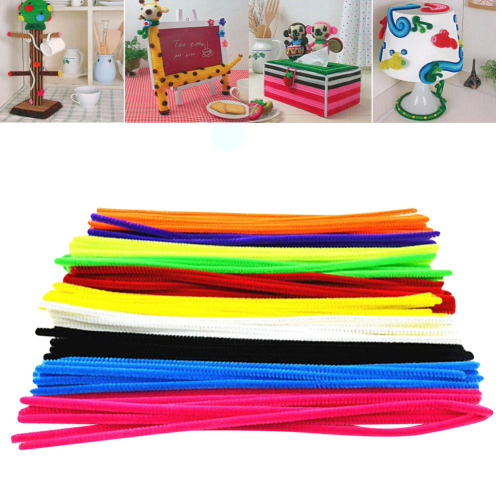 100pcs Colors Montessori Materials Chenille Puzzles Toy Craft Pipe Cleaner Colorful Math Educational Sticks Creative Puzzle