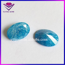 Good Quality Oval Diamond Cut Synthetic Blue Ice Cubic Zirconia CZ Gemstone