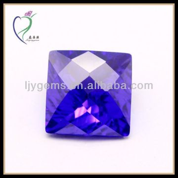 checked square blue rough uncut cubic zirconia gems