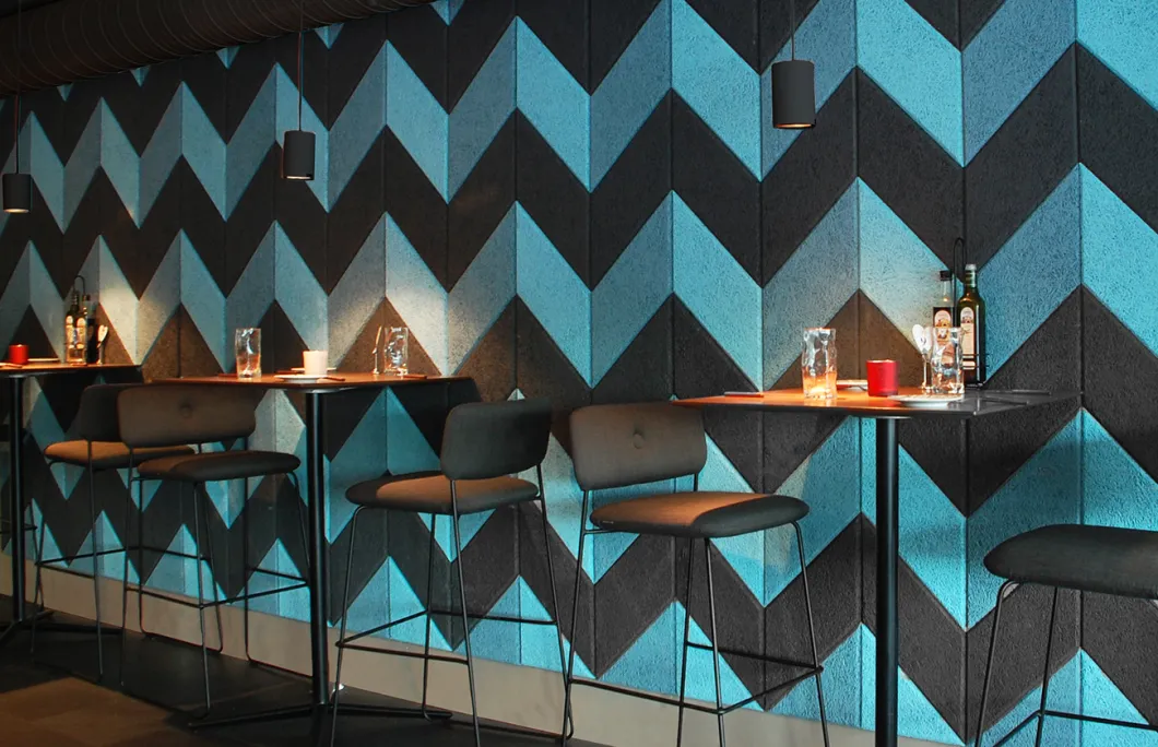 Parallelogram Wood Wool Sound-Absorbing Wall Panel with Decorative Function