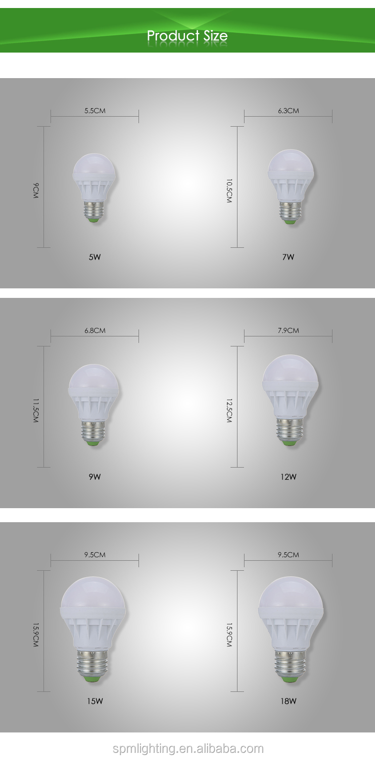 Best price a60 bulb e27 7w led lighting bulb