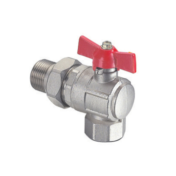 Angle type brass ball valve with union