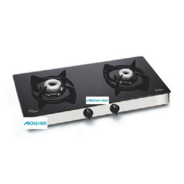 2 Alloy Burners LPG Gas Glass Cooker