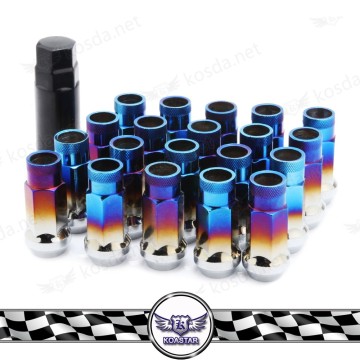 extended steel lug nuts m12x1.25, extended steel lug nuts blue