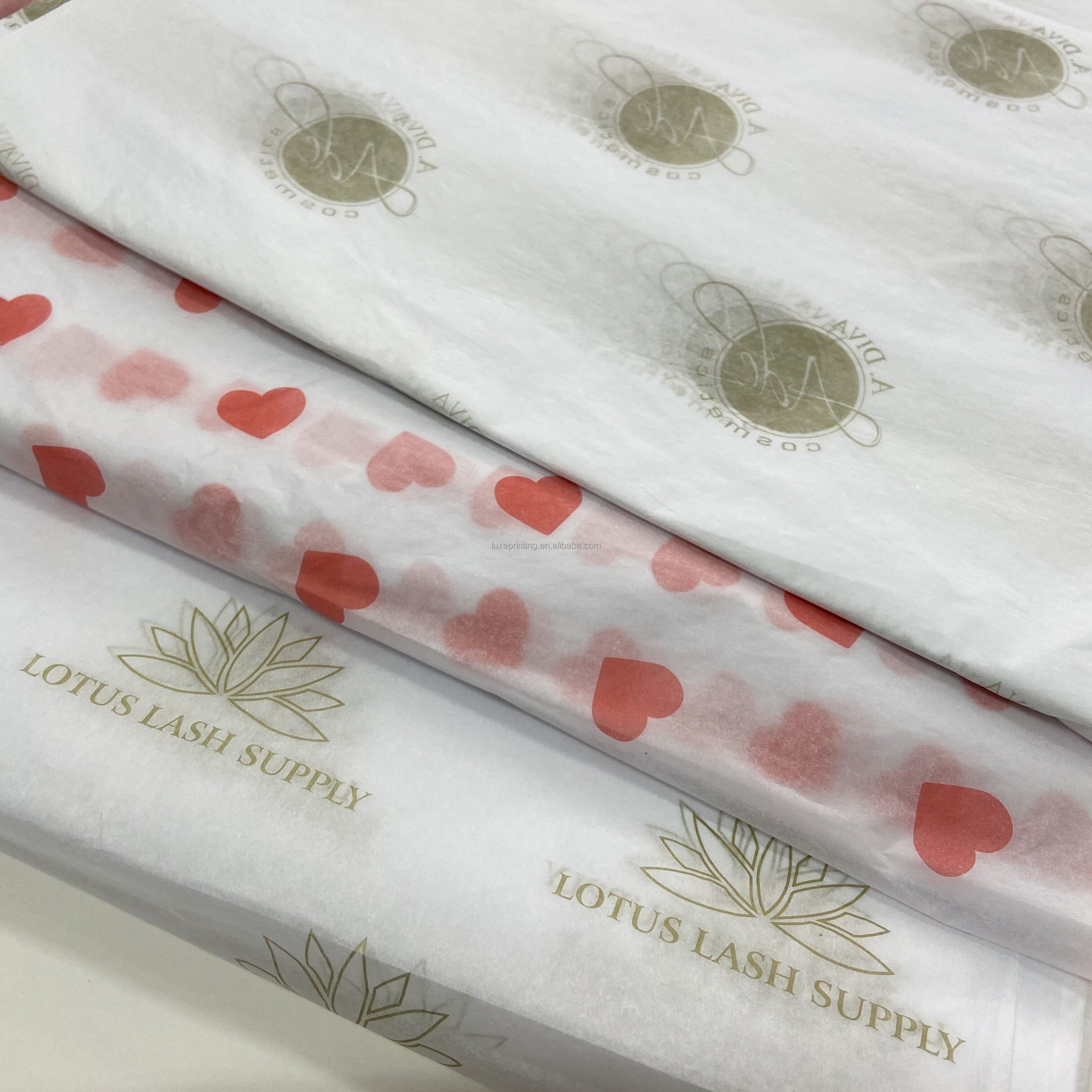 Pink heart shaped acid free birthday gift recycled clothing wrapping tissue paper