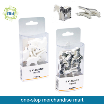 Animal shaped plastic pegs