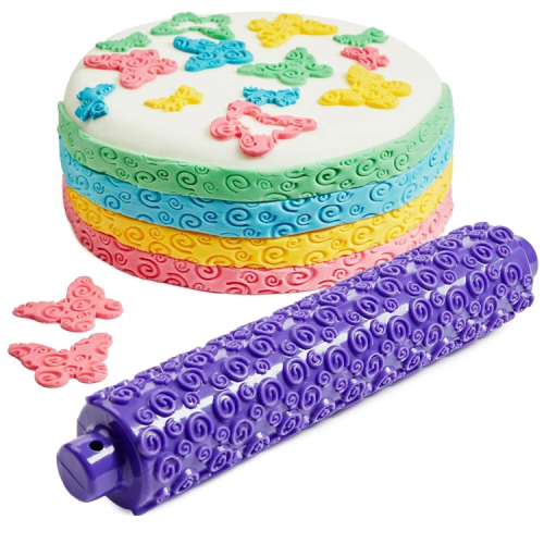 Plastic Food Safe Plastic Heart Shapes Fondant Embossed Stick Fondant Tools Rolling Pin