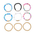 8pc geassorteerde hars kralen Stretcharmbanden Acrylhars kralen Toren Tassel Bracelet voor meisjesvrouwen