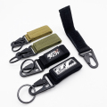 Nylon Hook and Loop Rubber Patch Carabiner Keychain