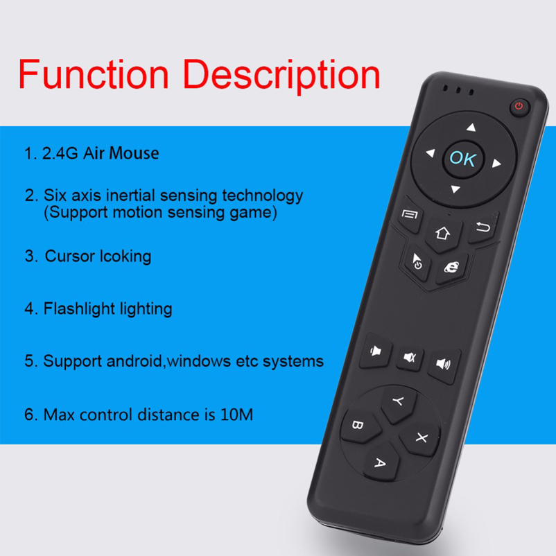 2.4G 6-axis Motion Sensing Air Mouse Universal Remote Control Smart LED HDTV TV Android TV Box Remote Control