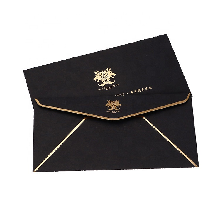 Custom design black envelope with private logo white thank you for purchase card