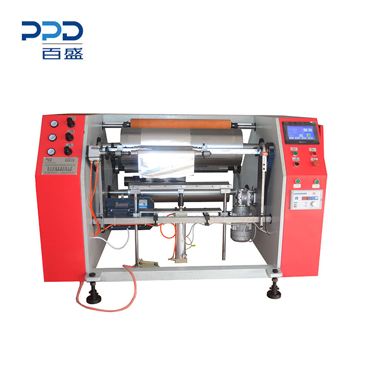 Semi Automatic Kitchen 2 Shaft Silicon Paper PE Coated Paper Roll Rewinder Machine