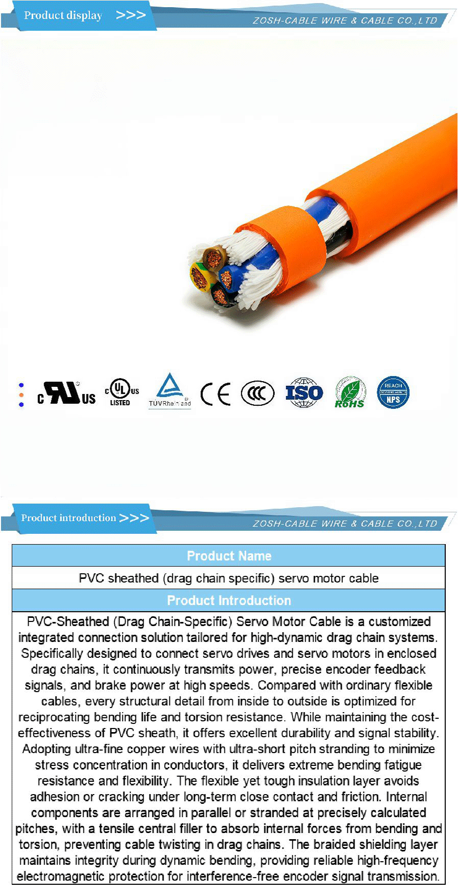 Servomoteur, câble de code-xiangqing1-ZS047 Servo Drive, Code Cable-xiangqing1-ZS047