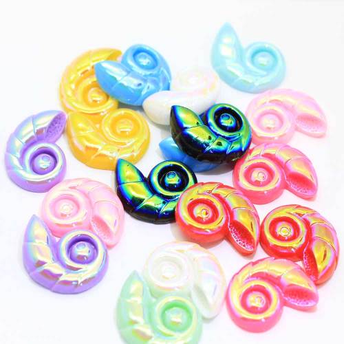 Popolare colorato cabochon in resina a forma di conchiglia di lumaca per artigianato fai-da-te Decor perline Charms Shell per telefono decorativo Slime