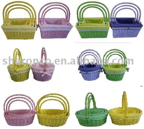 colorful cotton lining baskets for storage in colorful color