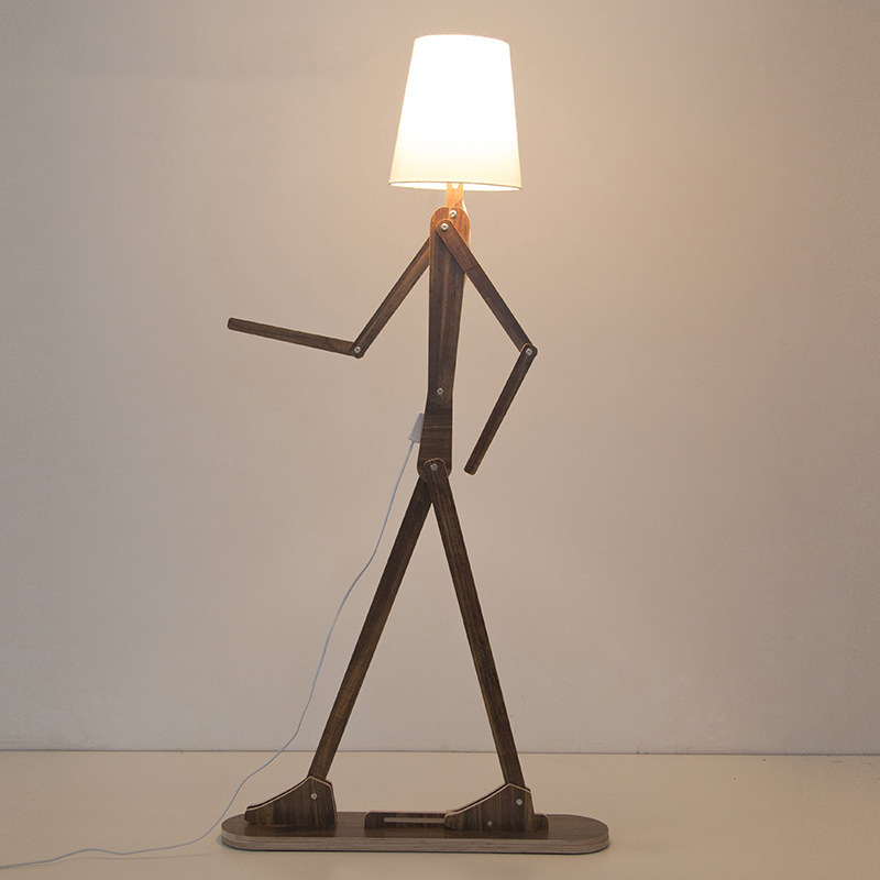 Wooden Corner Floor Lamp